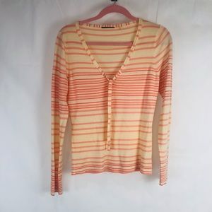 Tahari :women fall season multi print long sleeves . Light wear /v neck with tie